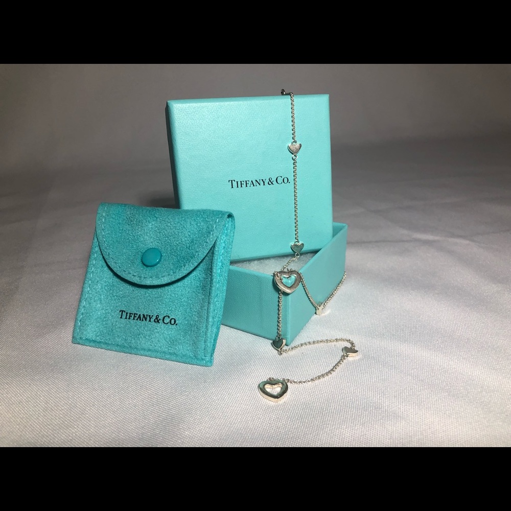 Tiffany lariat open heart necklace